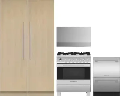 5 Piece Package Includes Refrigerator, Freezer, Range, Hood And Dishwasher